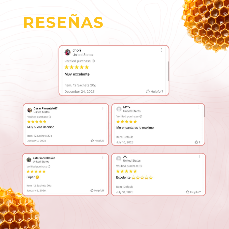 Honey Nature – 12 Sachets (20g) + GRATIS 4 Frascos de Revive Blend