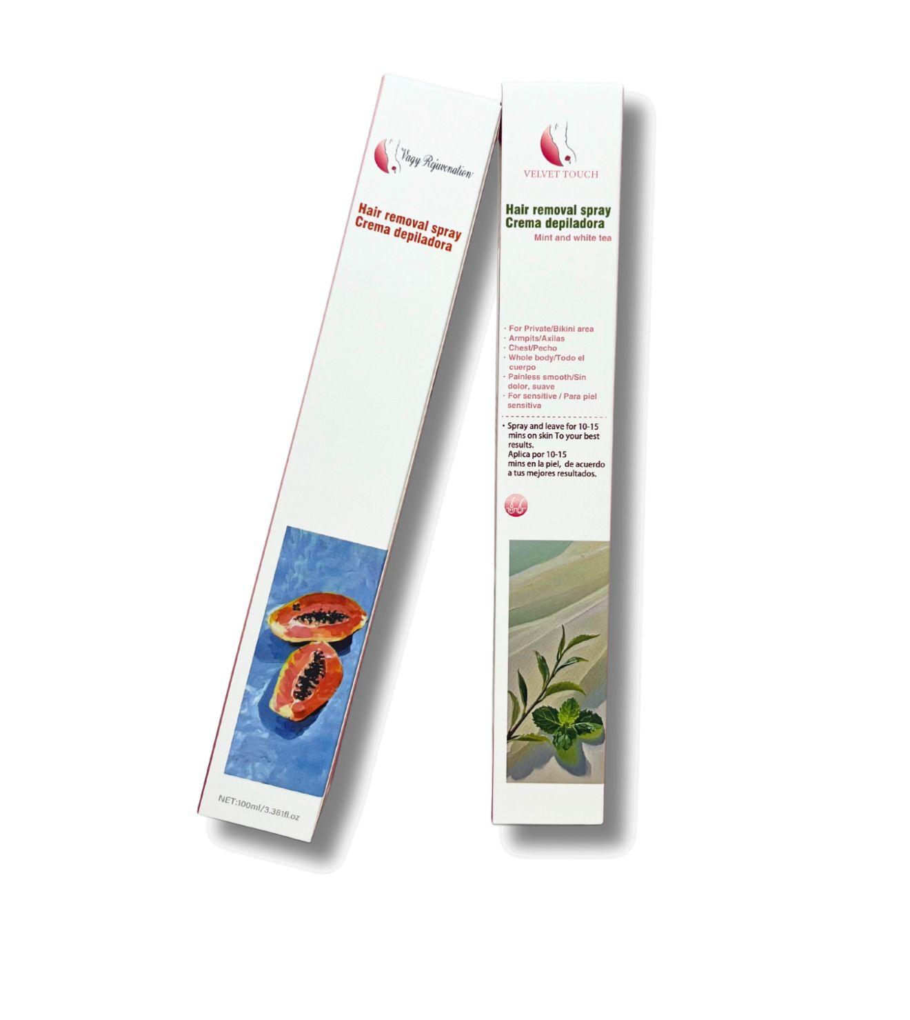 Set de depilación Velvet Touch – 1 Papaya y  1 menta con té blanco